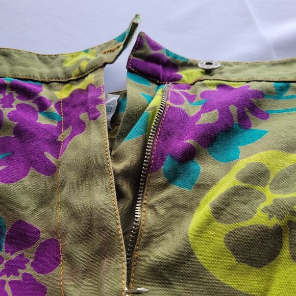 Green Paisley 70’s Style Wide Leg Green Flower Pants (Size: 42 Equal to a 10-12) - Picture 10 of 14